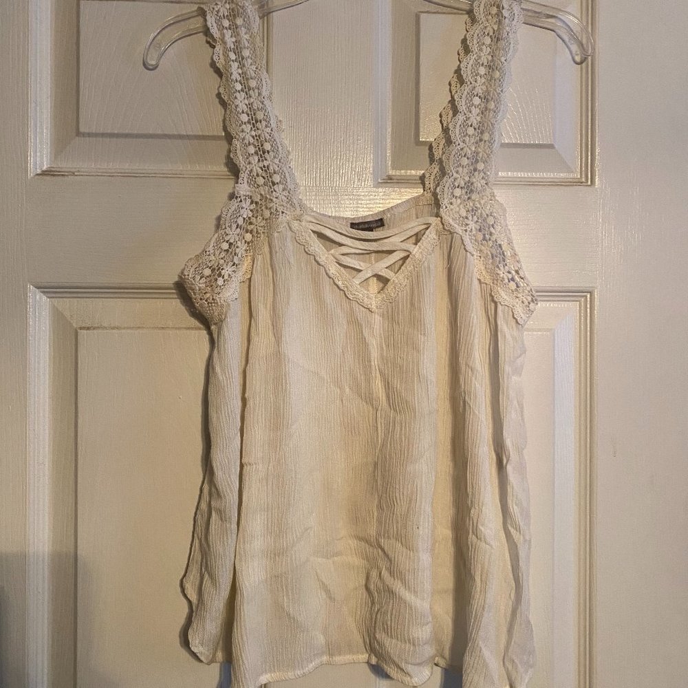 White flowy tank top